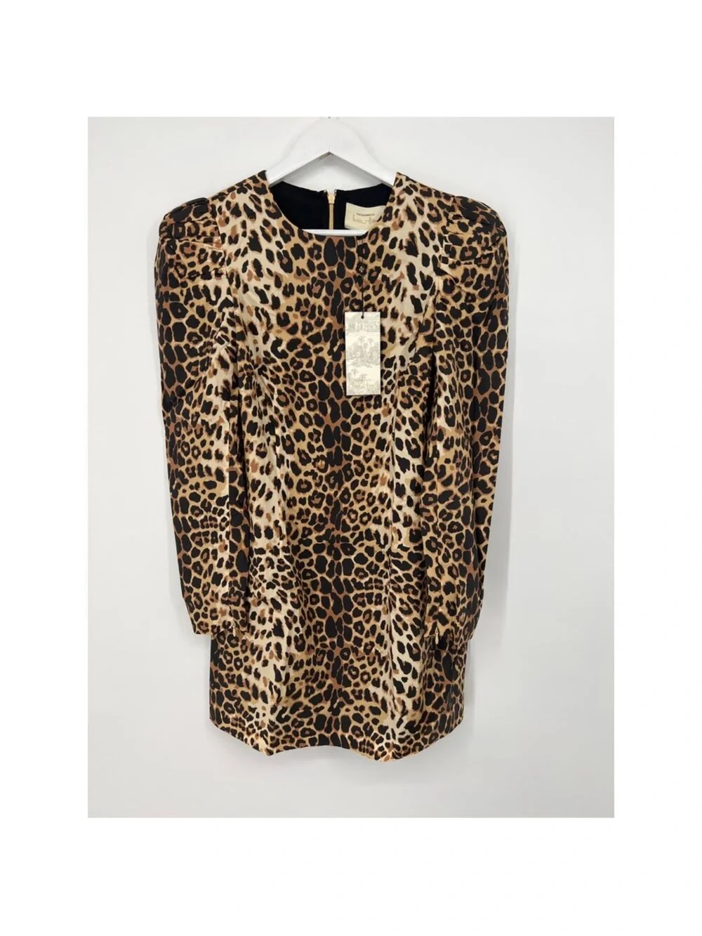 NWT Tuckernuck x India Hicks Leopard Print Domino Long-Sleeve Mini Dress